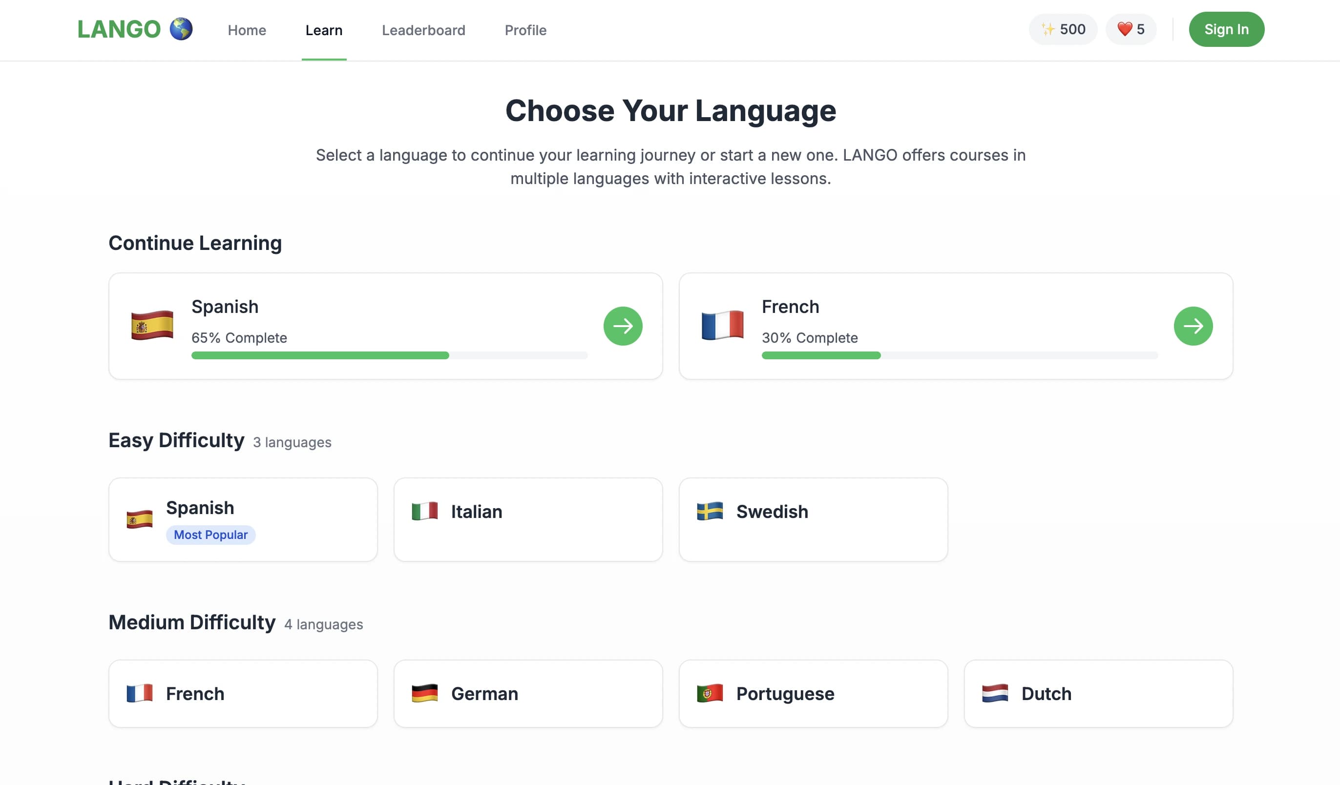 Language Learning Platform