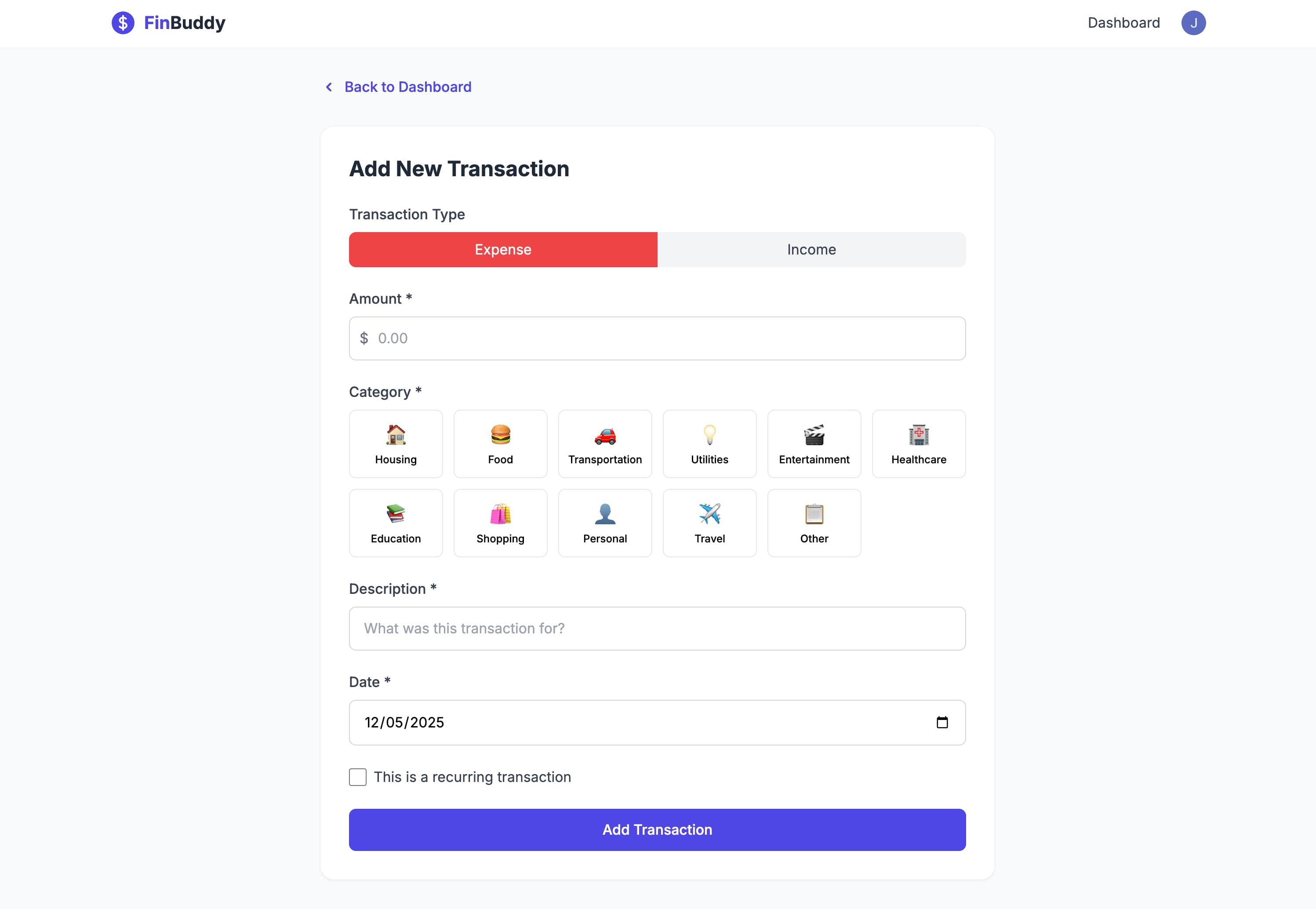 Reference image 2 for Personal Finance Tracker